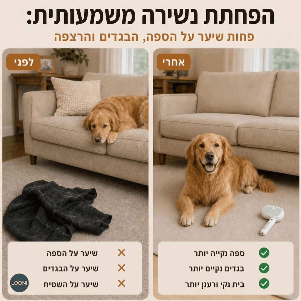 אוספים את השיער המת בבית לפני שהוא מתפזר בבית - Looni™